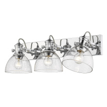 Golden 3118-BA3 CH-SD - Yep by Golden Lighting Hines 3-light Vanity in Chrome and Seeded Glass